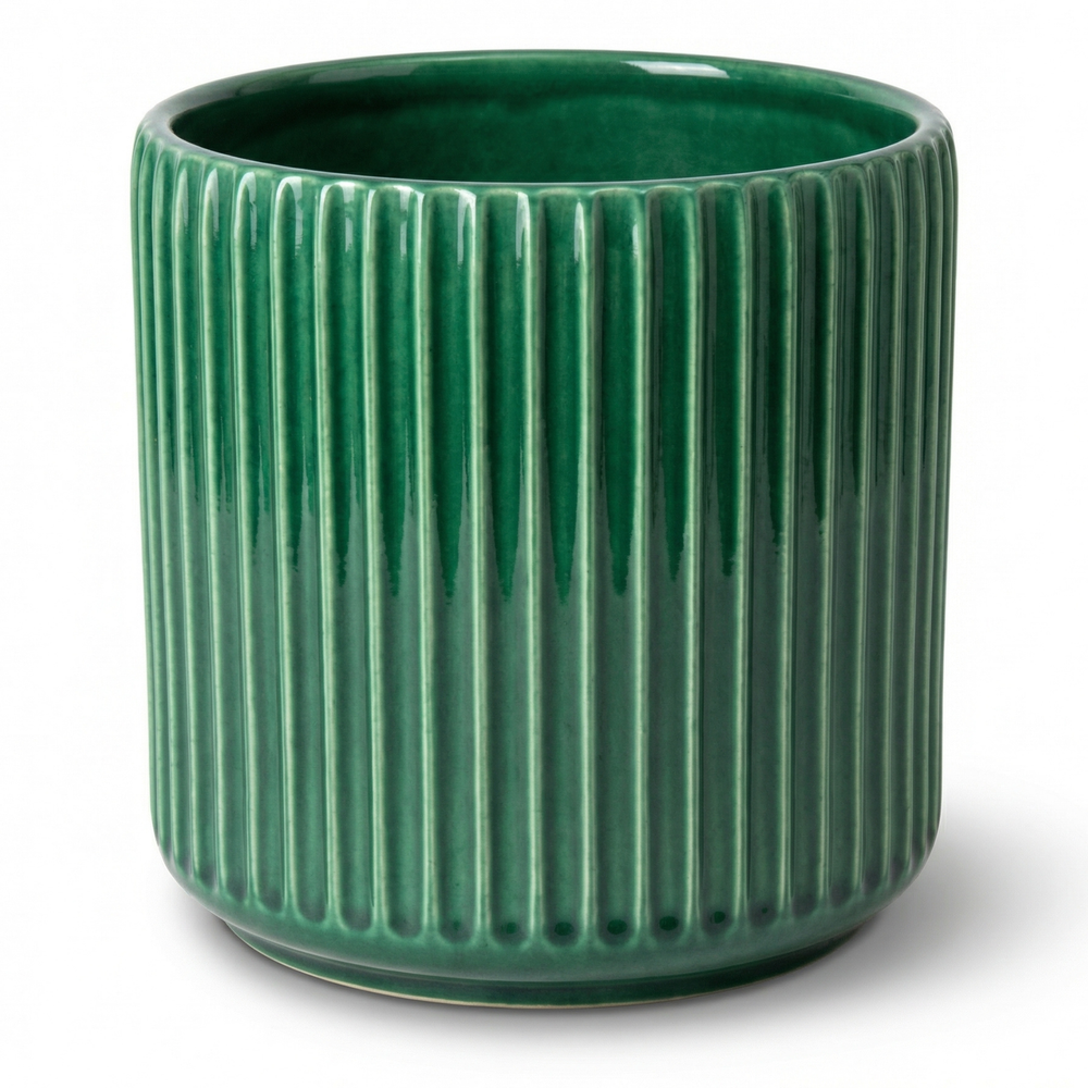 Doniczka ceramiczna London - Ciemnozielona - S (29 x 30 cm)