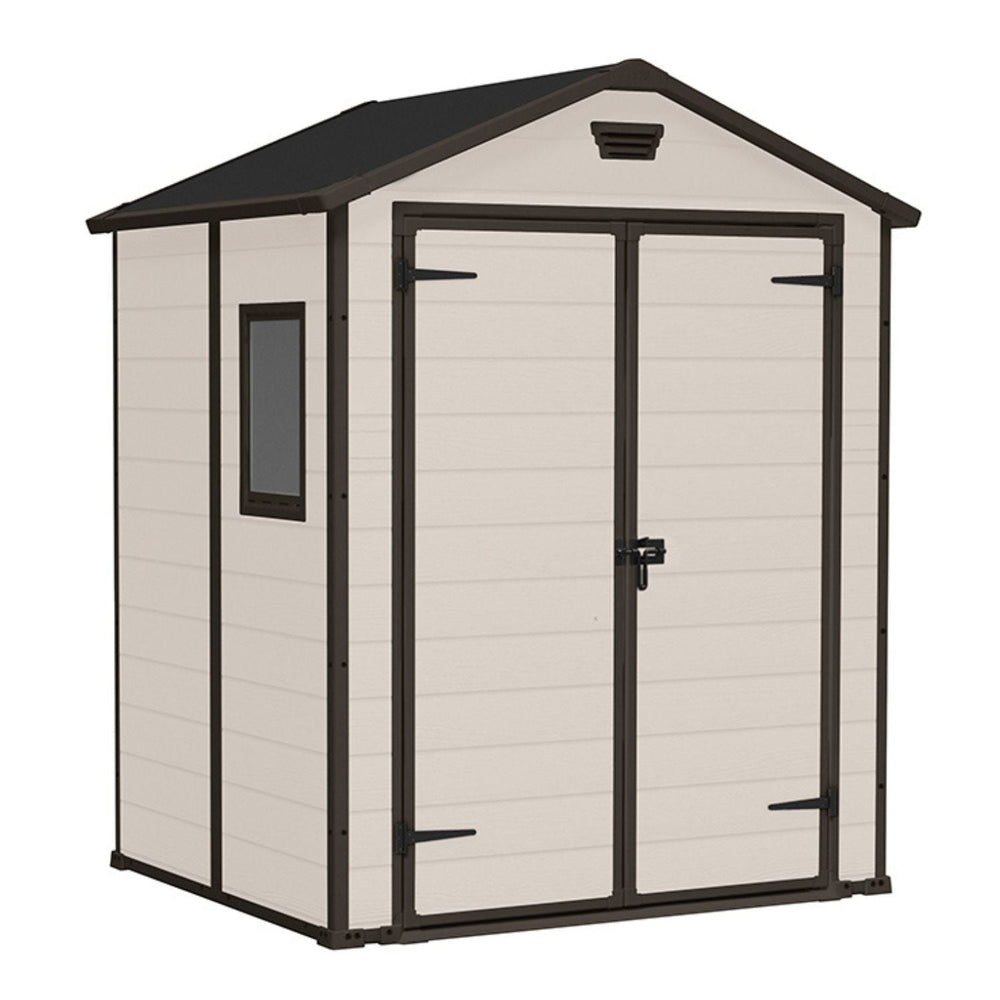 Keter Manor 6×5 DD — domek ogrodowy, beżowy