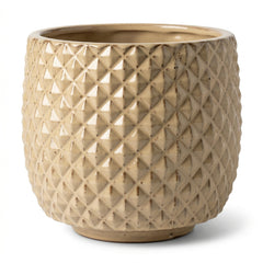 Ceramiczna doniczka Mars Brushed Bronze - Ręcznie wykonana, szkliwiona doniczka z terakoty - M (30 x 30 cm)