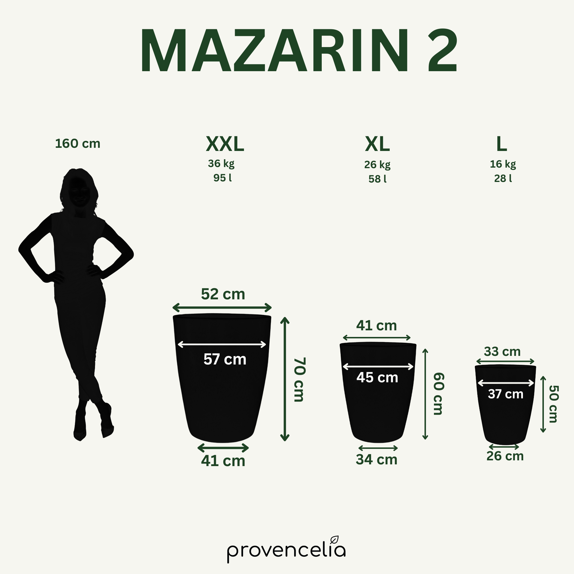 Doniczka ceramiczna Mazarin - czarno-zielona