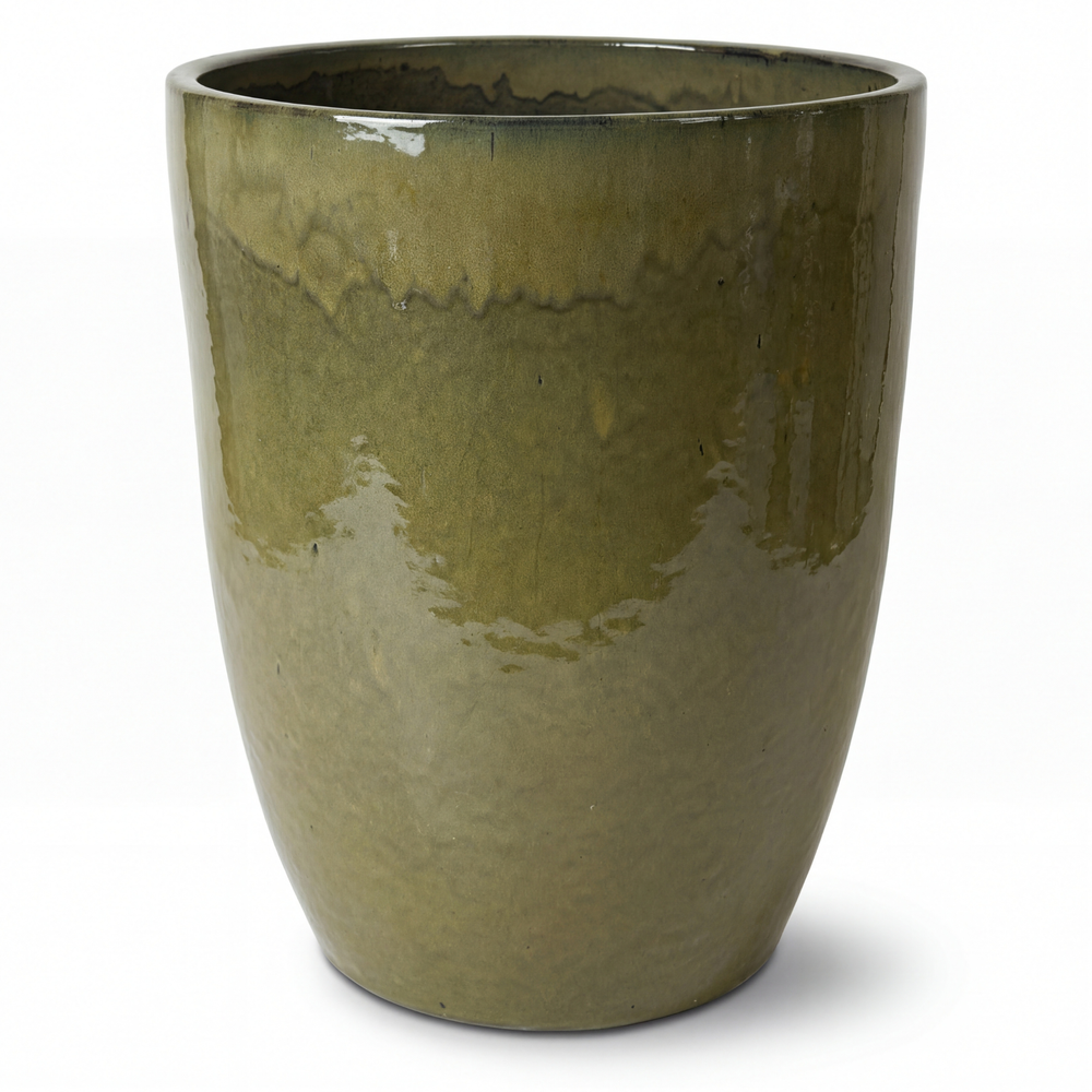 Doniczka ceramiczna Mazarin - Oliwkowo-zielona - L (37 x 49 cm)