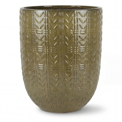 Keramicky květináč Mercure - Olivově zelená