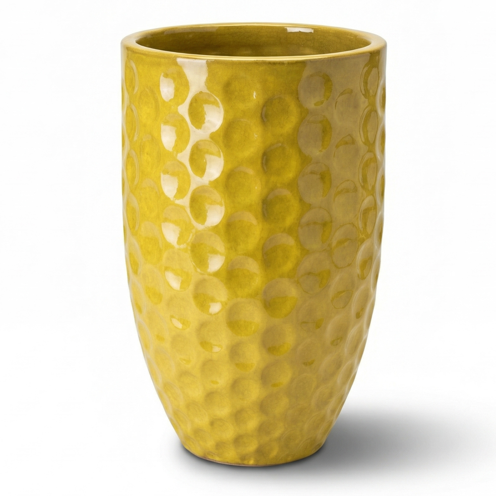 Doniczka ceramiczna MEROVEE - Żółta - L (30 cm x 45 cm)