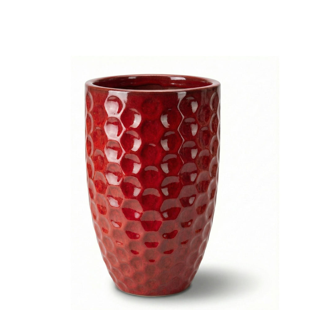 Doniczka ceramiczna MEROVEE - Tropikalna czerwień - L (30 cm x 45 cm)