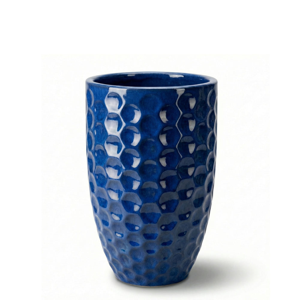 Doniczka ceramiczna MEROVEE - Lazurowo-niebieska - L (30 x 45 cm)