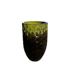 Doniczka ceramiczna MEROVEE - Czarno-zielona - L (30 x 45 cm)