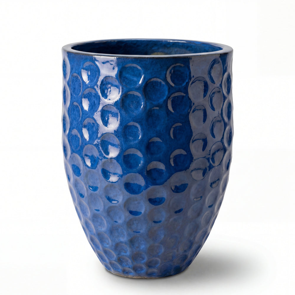 Doniczka ceramiczna MEROVEE - Lazurowo-niebieska - XL (42 x 55 cm)