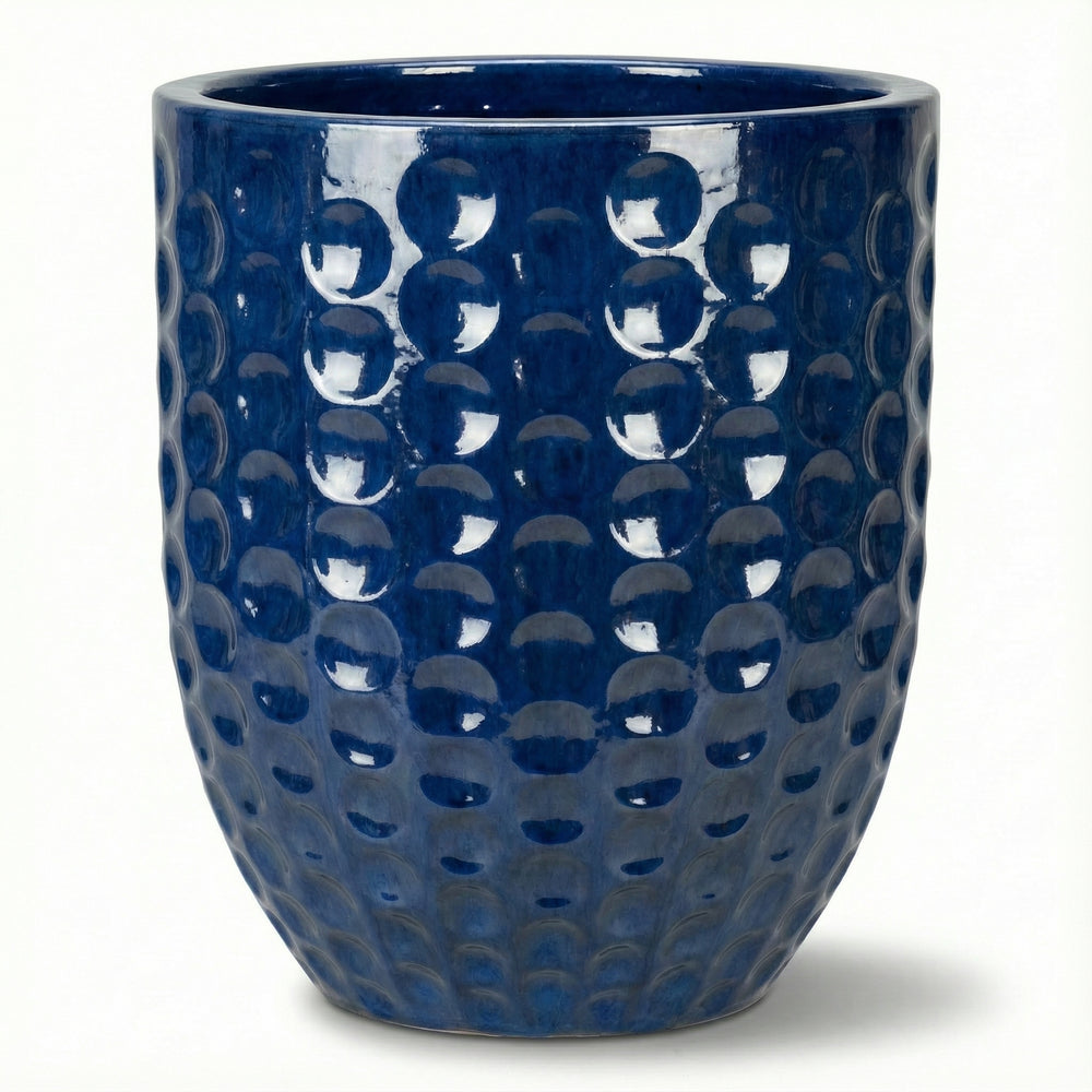 Doniczka ceramiczna MEROVEE - Lazurowo-niebieska - XXL (55 x 65 cm)