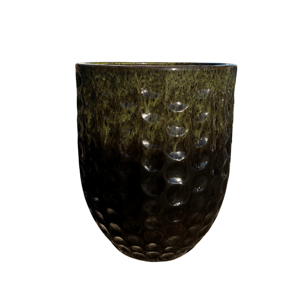 Doniczka ceramiczna MEROVEE - Czarno-zielona - XXL (55 x 65 cm)