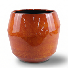 Doniczka ceramiczna Monaco - Pomarańczowa