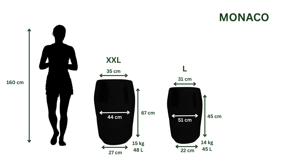 Doniczka ceramiczna Monaco - Jasnoniebieska - XXL (44 x 67 cm)