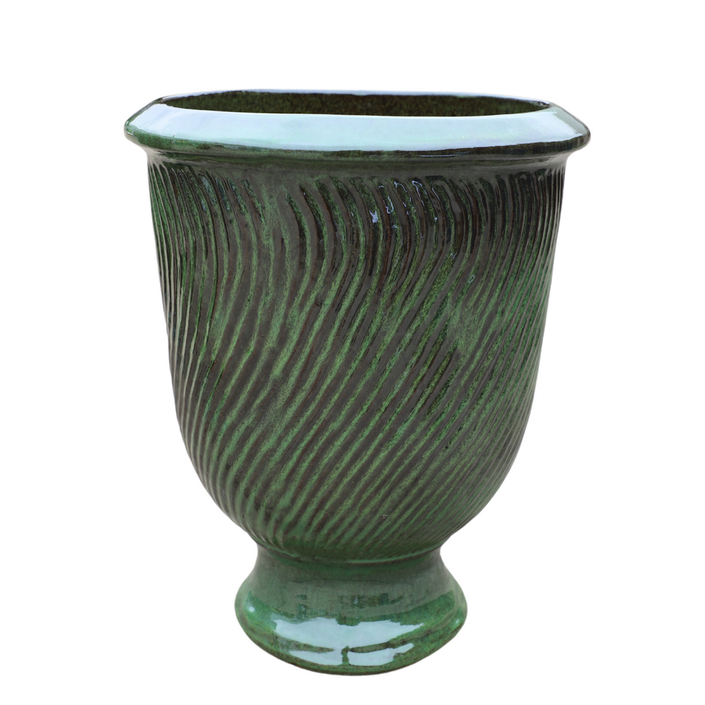 Doniczka ceramiczna Morgane - Tropikalna zieleń - XL (55 x 69 cm)