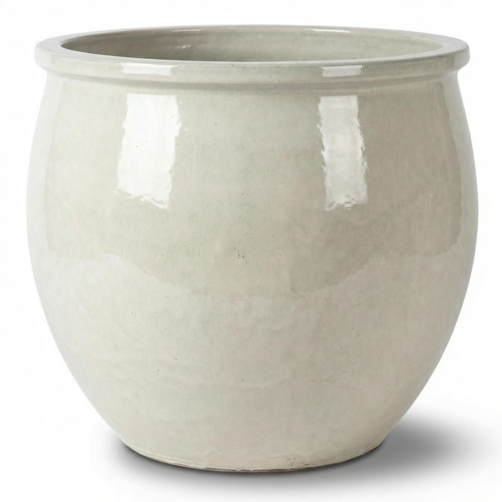 Doniczka ceramiczna Newton - Kremowa - S (21 cm x 23 cm)