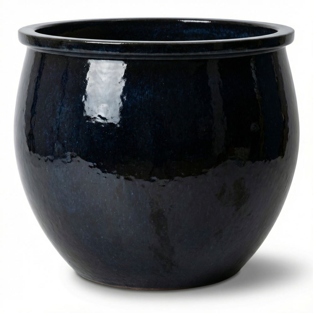 Doniczka ceramiczna Newton - Lodowo-niebieska - S (21 cm x 23 cm)