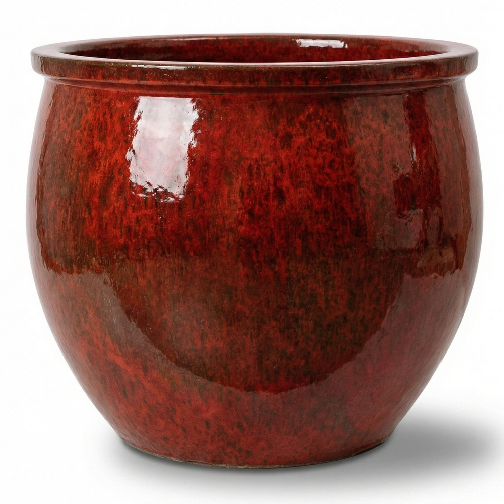 Doniczka ceramiczna Newton - Jesienna pomarańcza - S (21 cm x 23 cm)