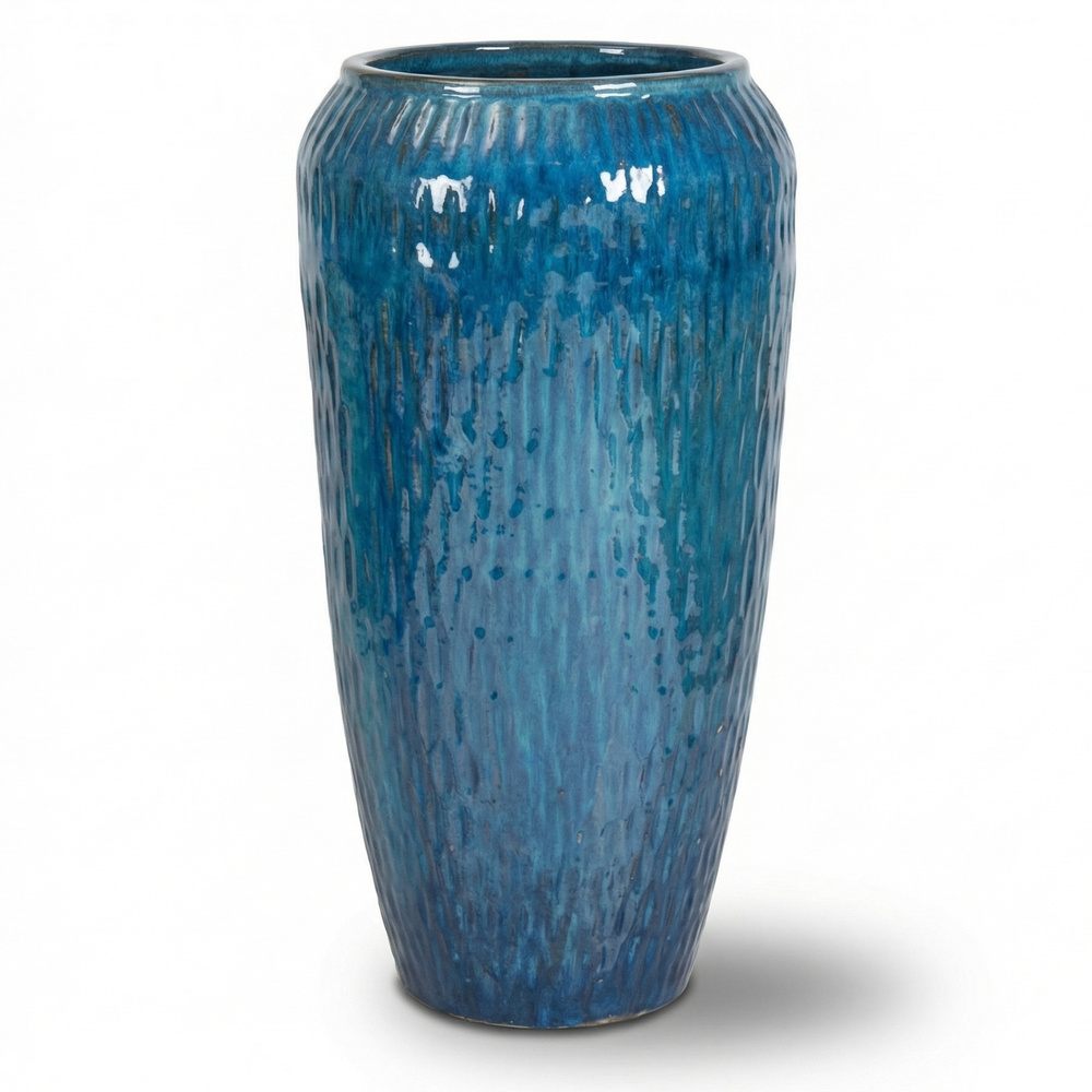Doniczka ceramiczna Pompadour - Morski błękit - L (30 x 57 cm)