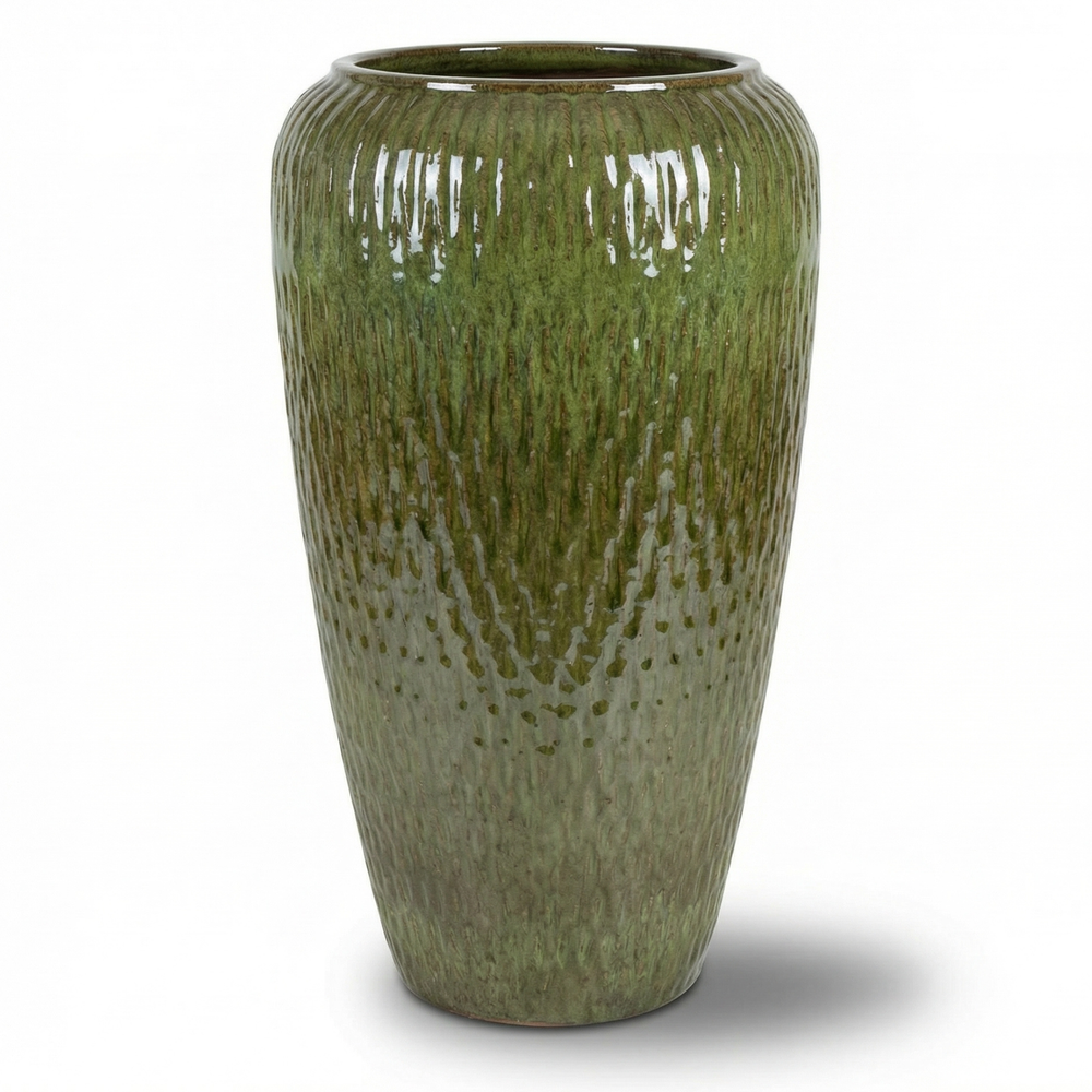 Doniczka ceramiczna Pompadour - Tropikalna zieleń - L (30 x 57 cm)