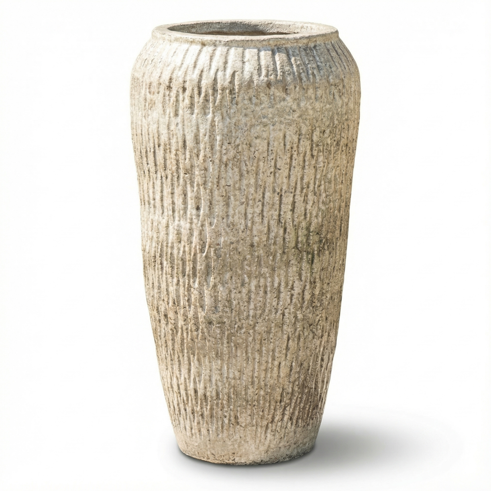 Doniczka ceramiczna Pompadour - Biała tygrysowa - L (30 x 57 cm)