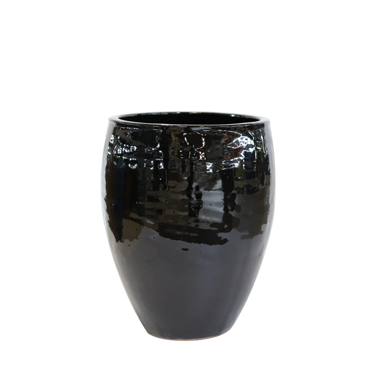 Doniczka ceramiczna Poseidon2 – Czarna, S: 28 x 31 cm