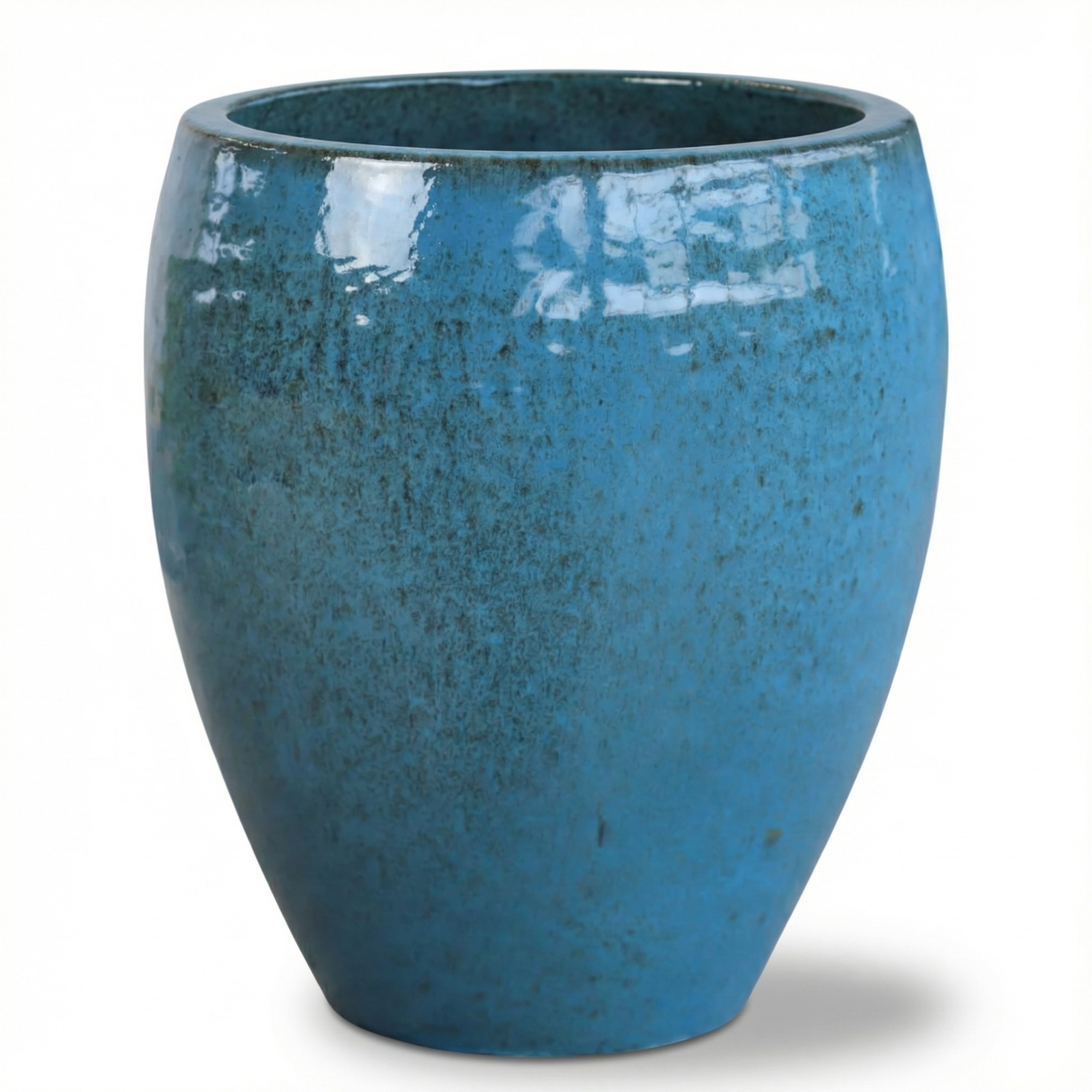 Doniczka ceramiczna Posejdon - stalowo-niebieska