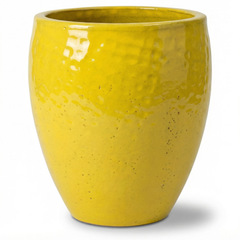 Doniczka ceramiczna Posejdon - Żółta