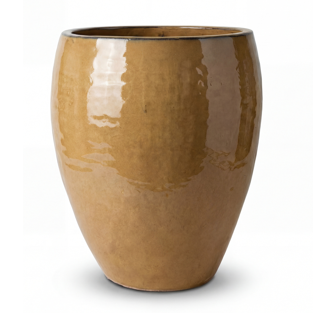 Doniczka ceramiczna Posejdon - Pustynna żółć - L: 36 x 43 cm
