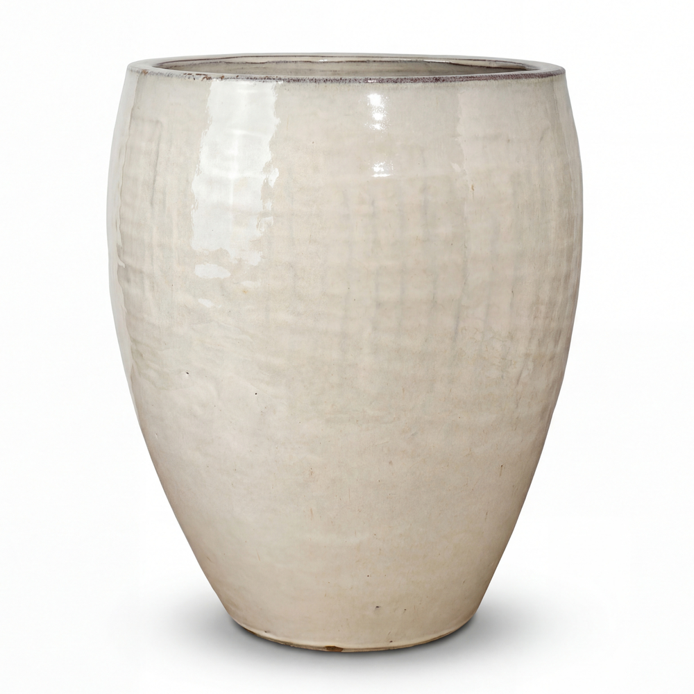 Doniczka ceramiczna Posejdon - Kremowa - L: 36 x 43 cm