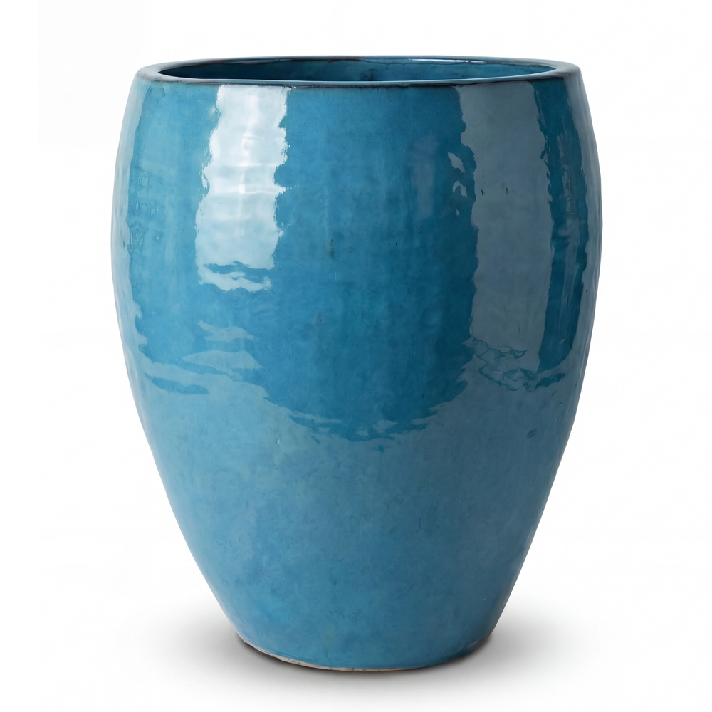 Doniczka ceramiczna Posejdon - Błękitna - S: 28 x 31 cm