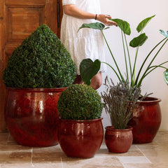 Keramický květináč Newton - Podzimně oranžová