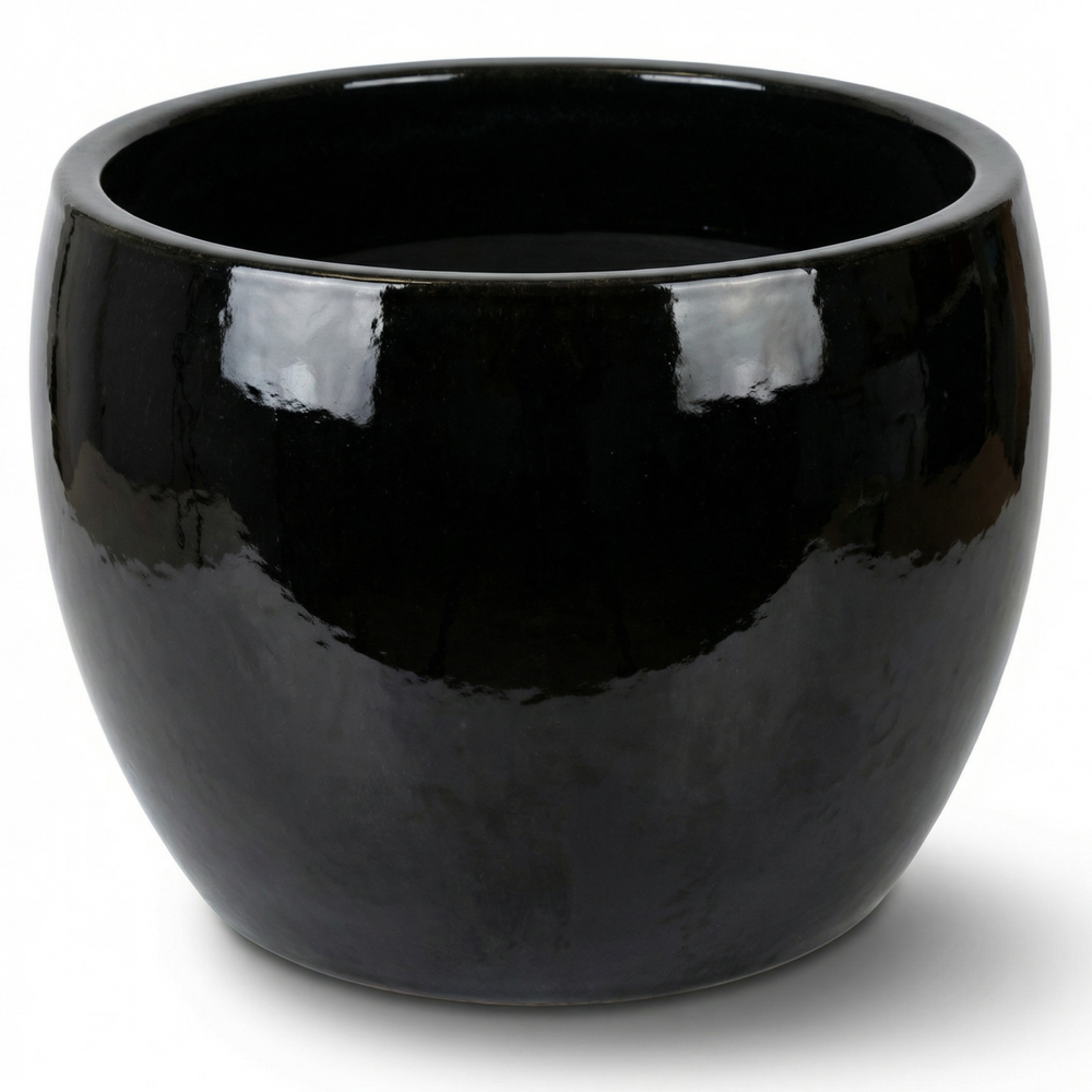 Doniczka ceramiczna Romulus - Czarna - S (21 x 15 cm)