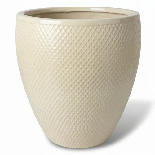 Keramický květináč SIGNAC krémová – Provencelia, ručně vyráběný, mrazuvzdorný