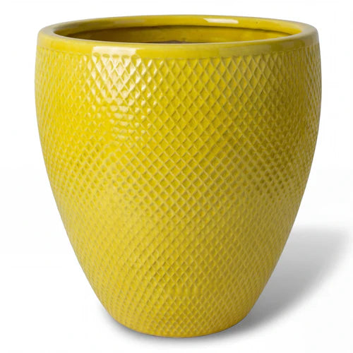 Doniczka ceramiczna Signac - Żółta - L (38 x 44 cm)