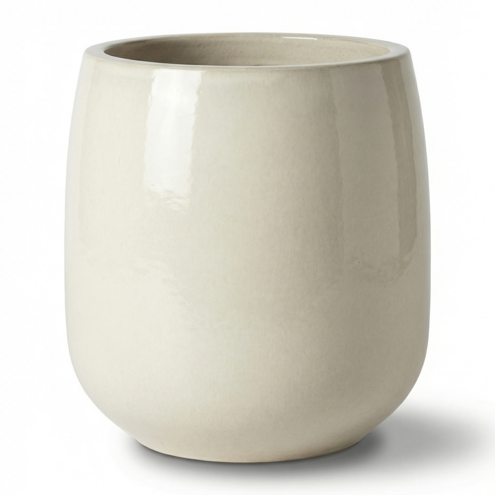 Doniczka ceramiczna SOCRATE - Kremowa - M (32 cm x 33 cm)
