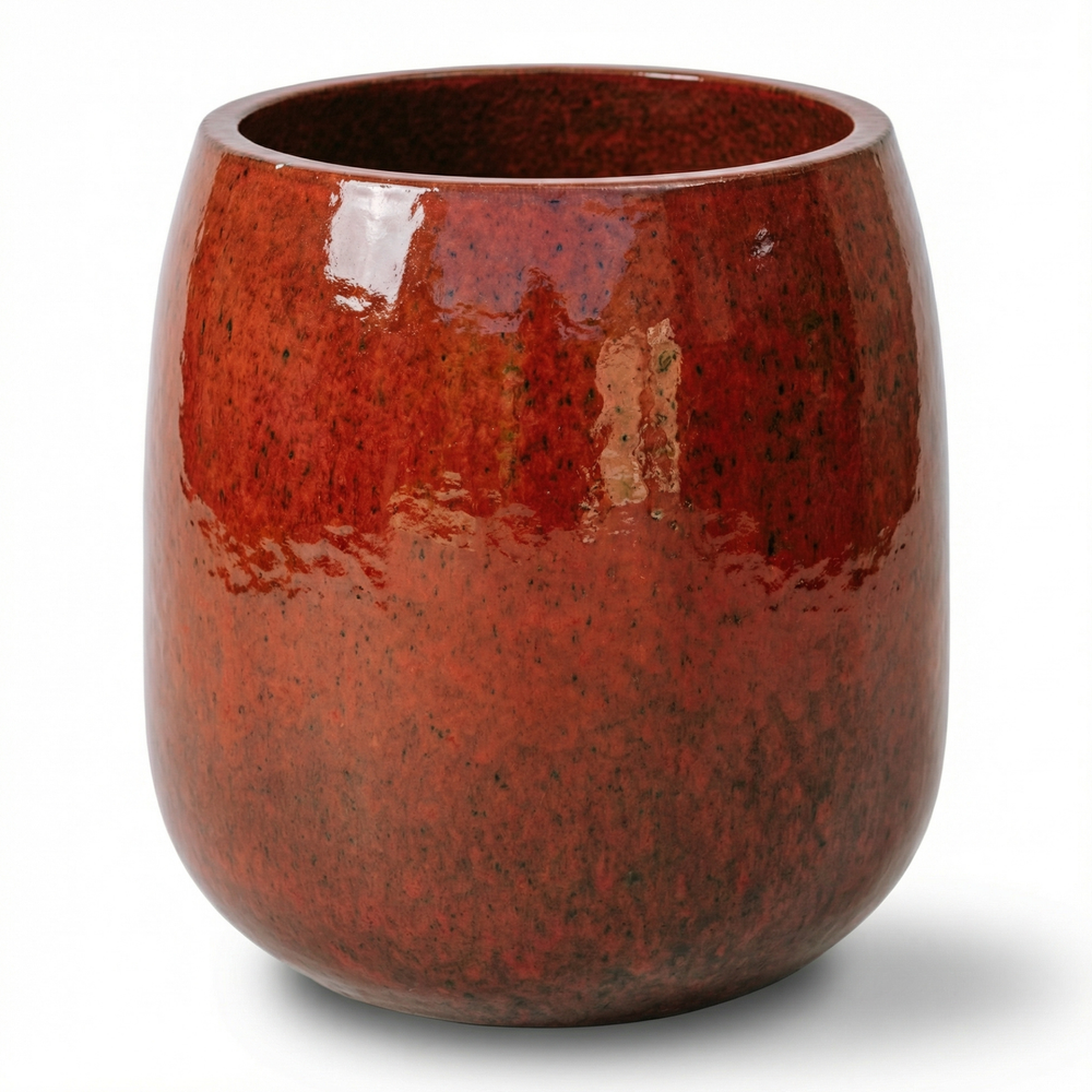 Doniczka ceramiczna SOCRATE - Tropikalna pomarańcza - L (48 cm x 49 cm)