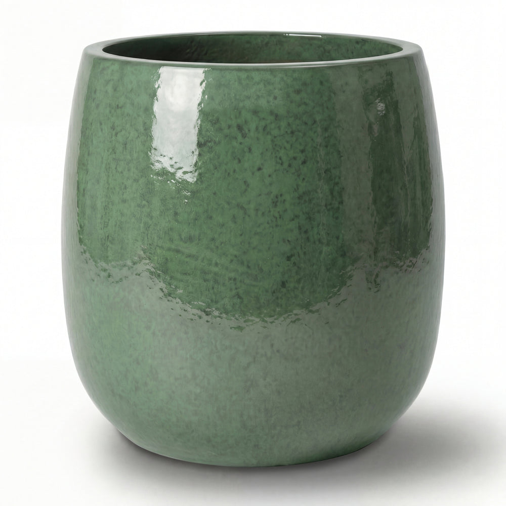 Doniczka ceramiczna SOCRATE - Nefryt - M (32 cm x 33 cm)