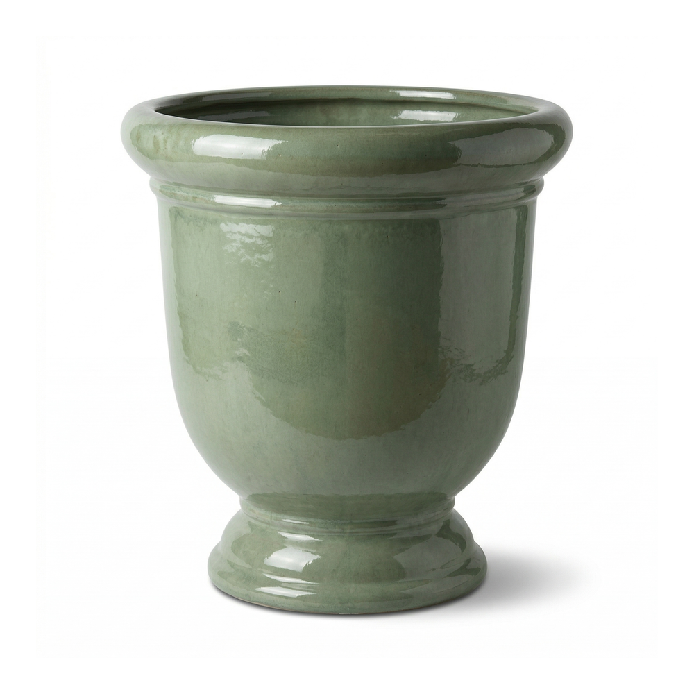 Duża ceramiczna doniczka Titan - Nefrytowa perła - L (53x55cm)