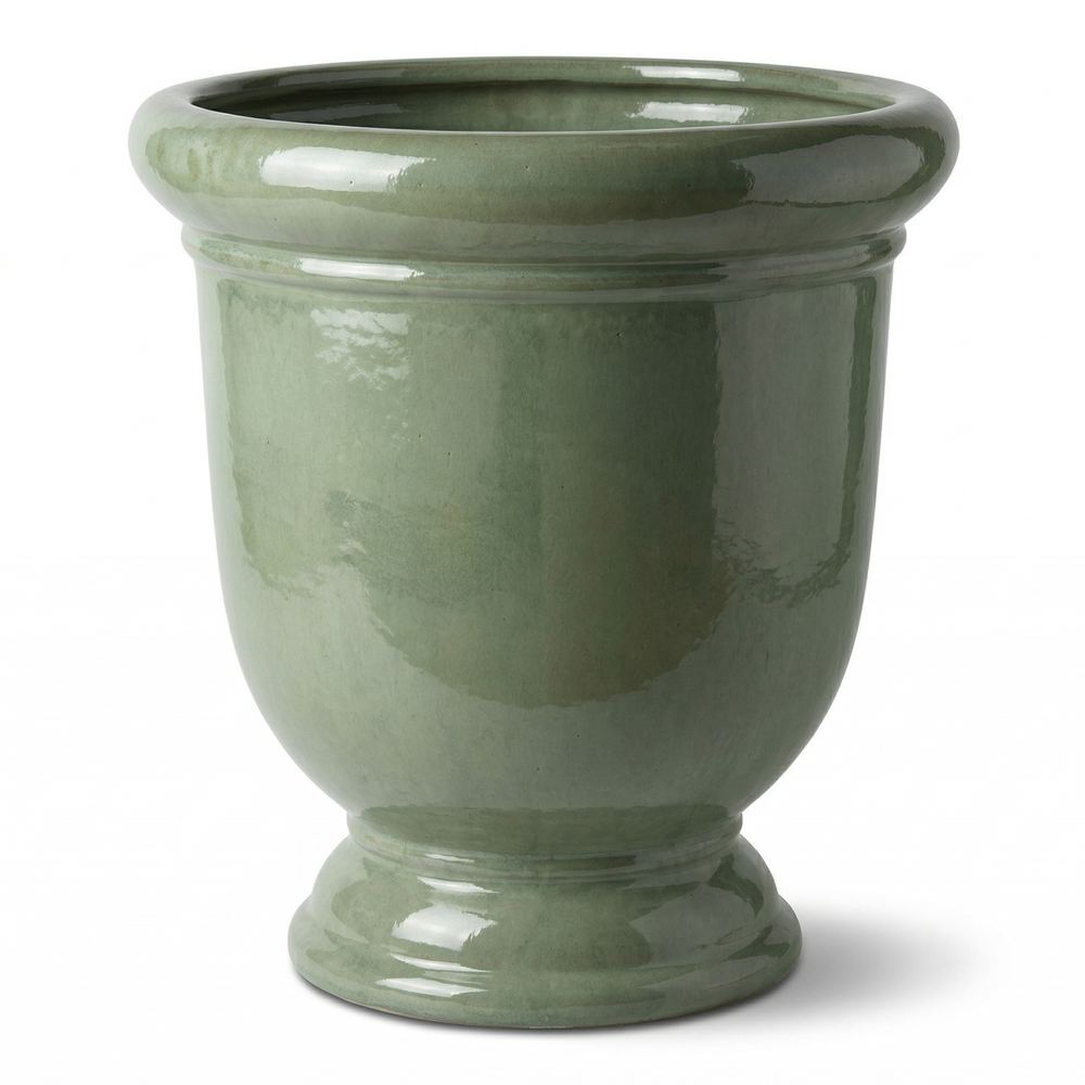 Duża ceramiczna doniczka Titan - Nefrytowa perła - XL (72x75cm)