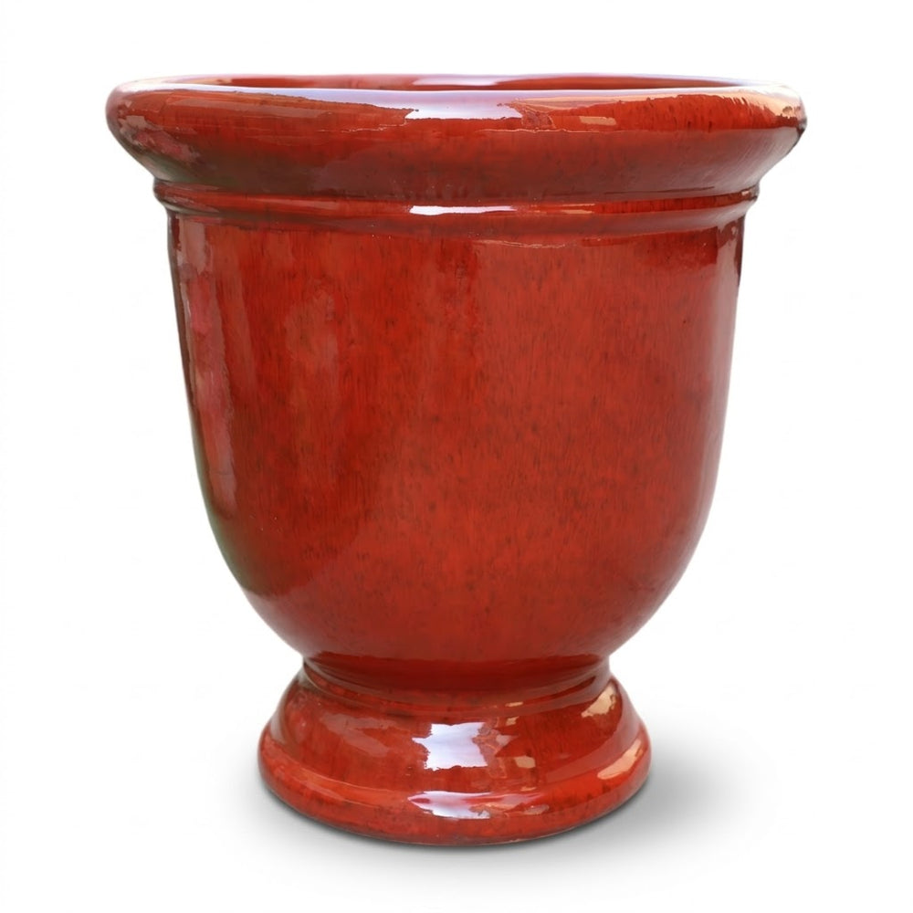 Duża ceramiczna doniczka Titan - Tropikalna czerwień - L (53x55cm)