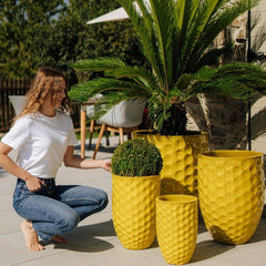 Doniczka ceramiczna MEROVEE - żółta