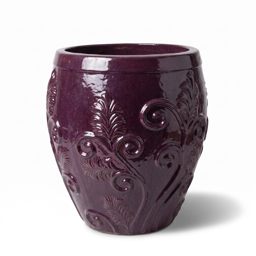 Ceramiczna doniczka Gaia - Fioletowa - XL (53 cm x 57 cm)