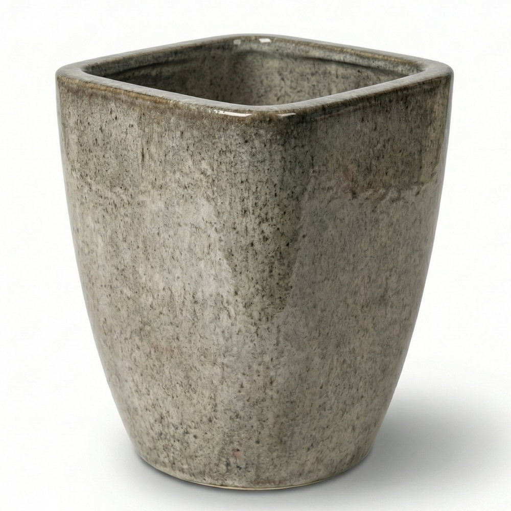 Doniczka ceramiczna VAUBAN - Biała tygrysowa - M (24 cm x 30 cm)