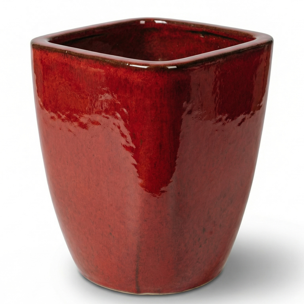 Doniczka ceramiczna VAUBAN - Tropikalna czerwień - L (34 cm x 43 cm)