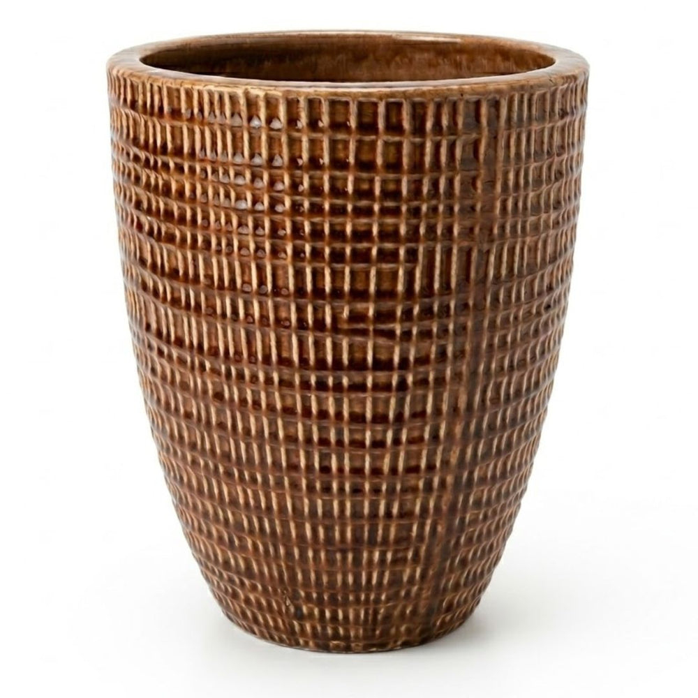 Doniczka ceramiczna Verne - Korowa brązowa - L (41 x 55 cm)
