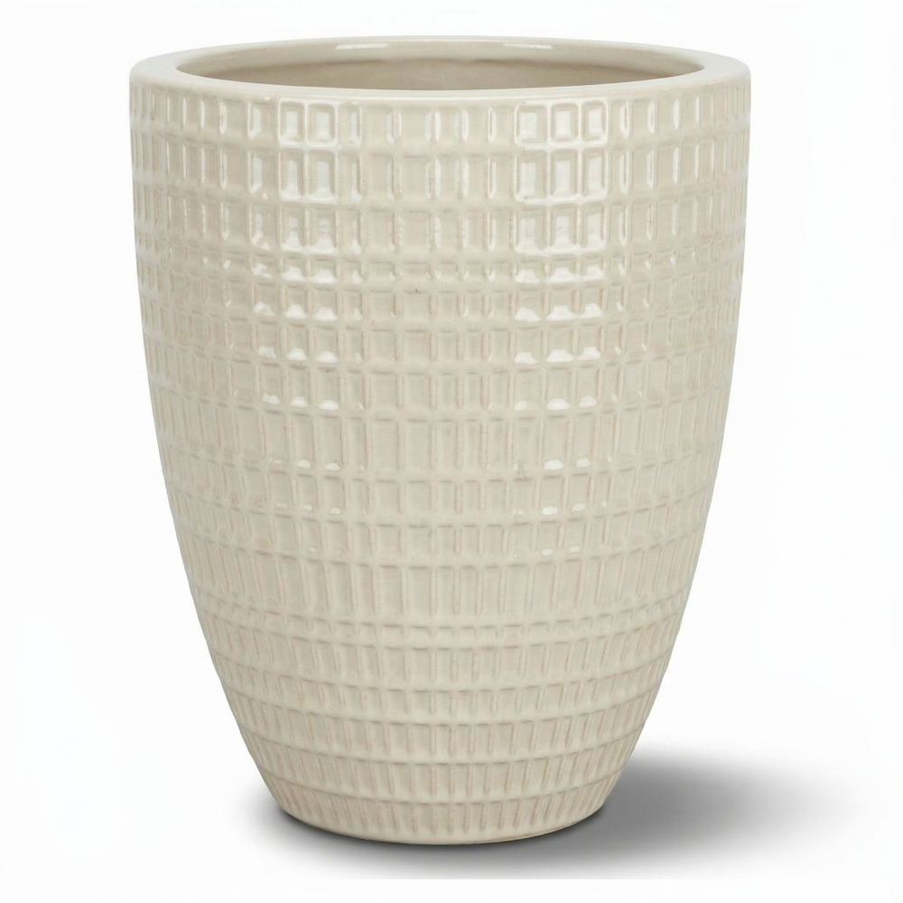Doniczka ceramiczna Verne - Kremowa - M (32 x 40cm)