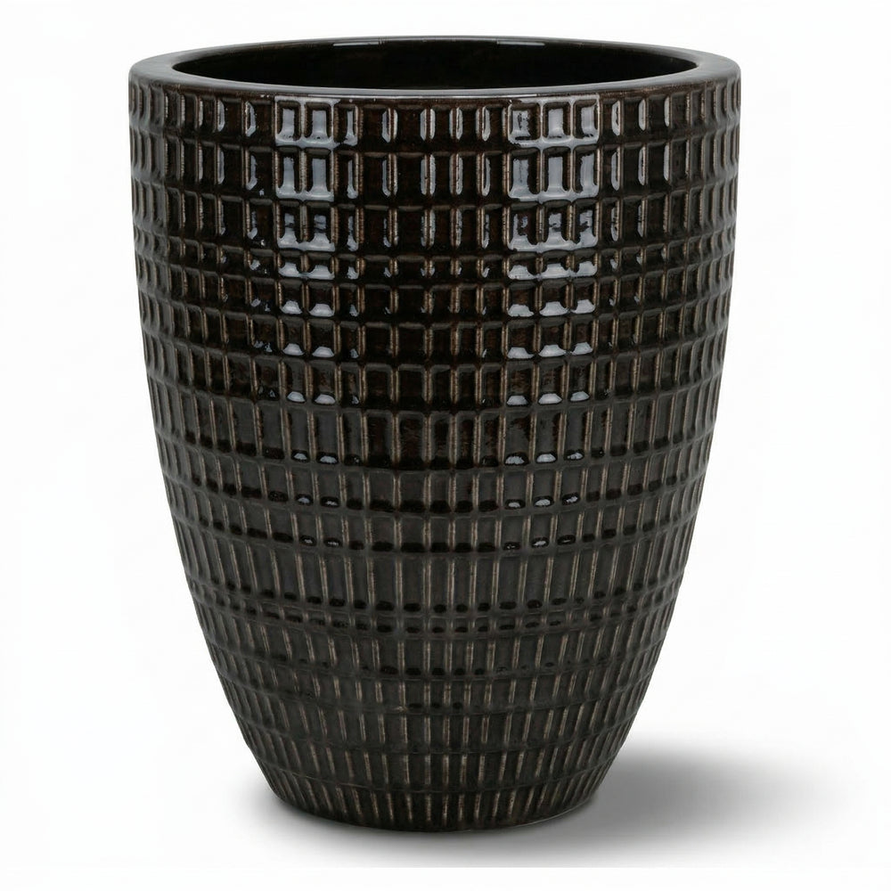 Doniczka ceramiczna Verne - Czarna - L (41 x 55 cm)