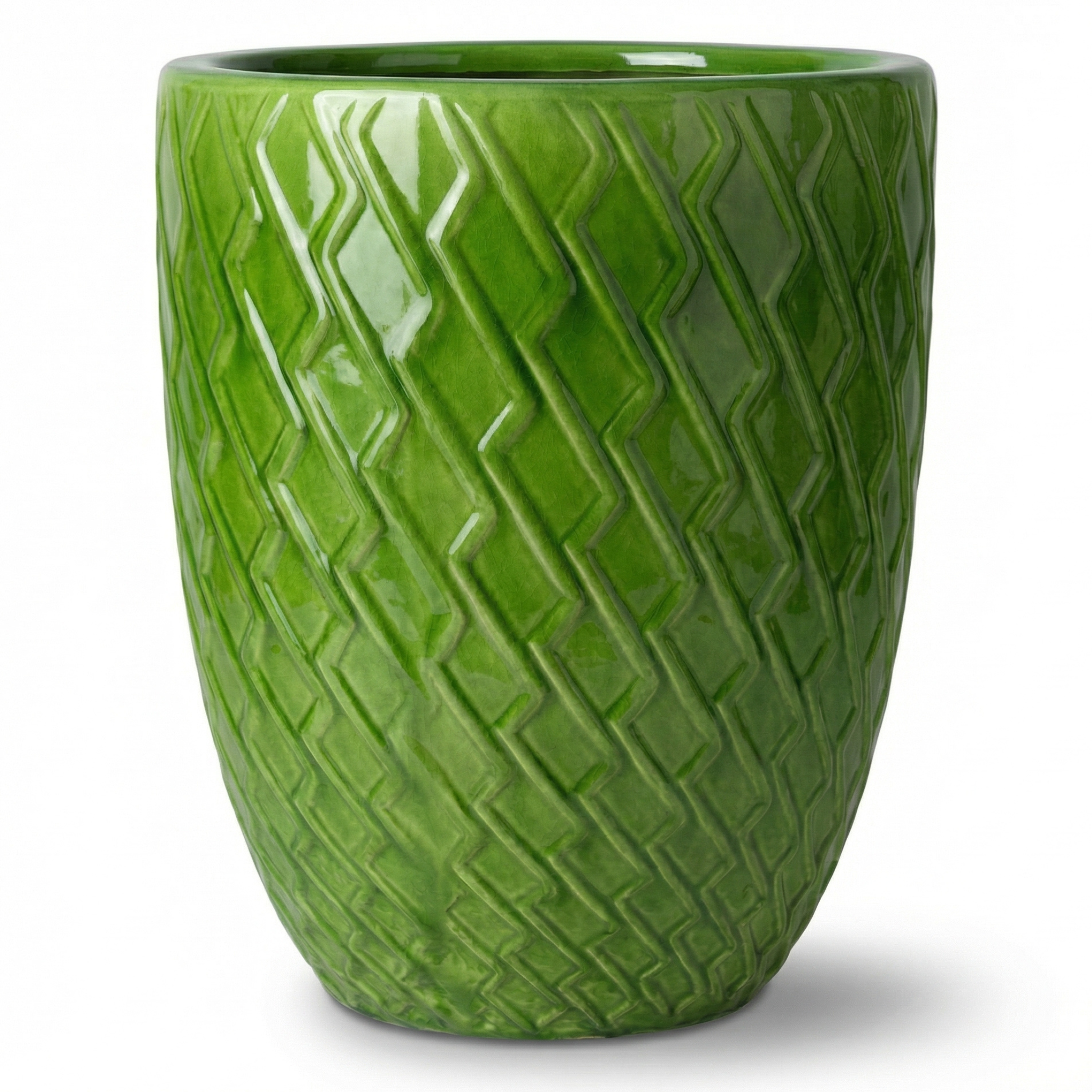 Doniczka ceramiczna Zeus - Jabłkowo-zielona