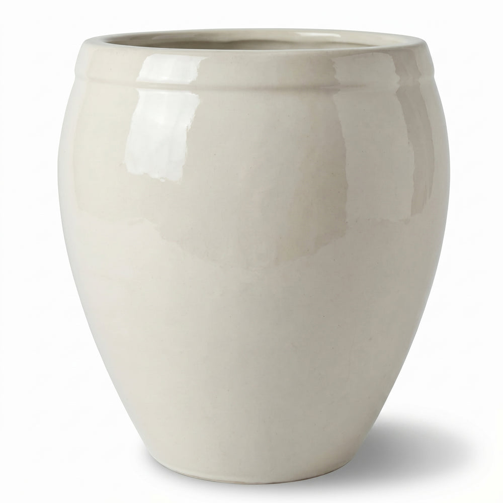 Doniczka ceramiczna Atlas - Kremowa - XL (52 x 58 cm)
