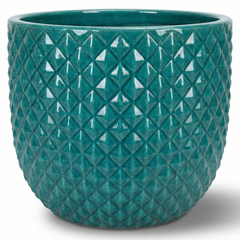 Keramický květináč Mars Tyrkysový – ručně vyráběný glazovaný květináč z terakoty