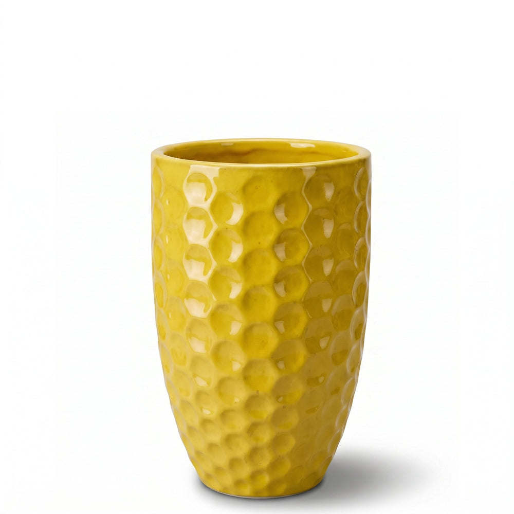 Doniczka ceramiczna MEROVEE - Żółta - M (23 cm x 35 cm)
