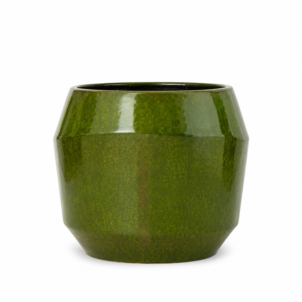 Doniczka ceramiczna Monaco - Zielona - L (51 x 44 cm)